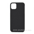 Modern Stylish Black Pebble Leather Phone Case With